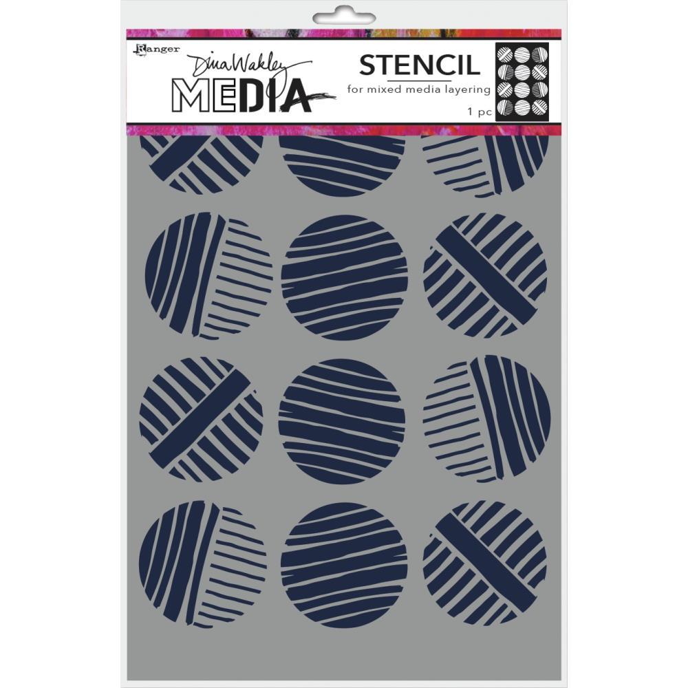 Dina Wakley 9"x6" Media Stencil: Lined Circles (MDS74878)-Only One Life Creations