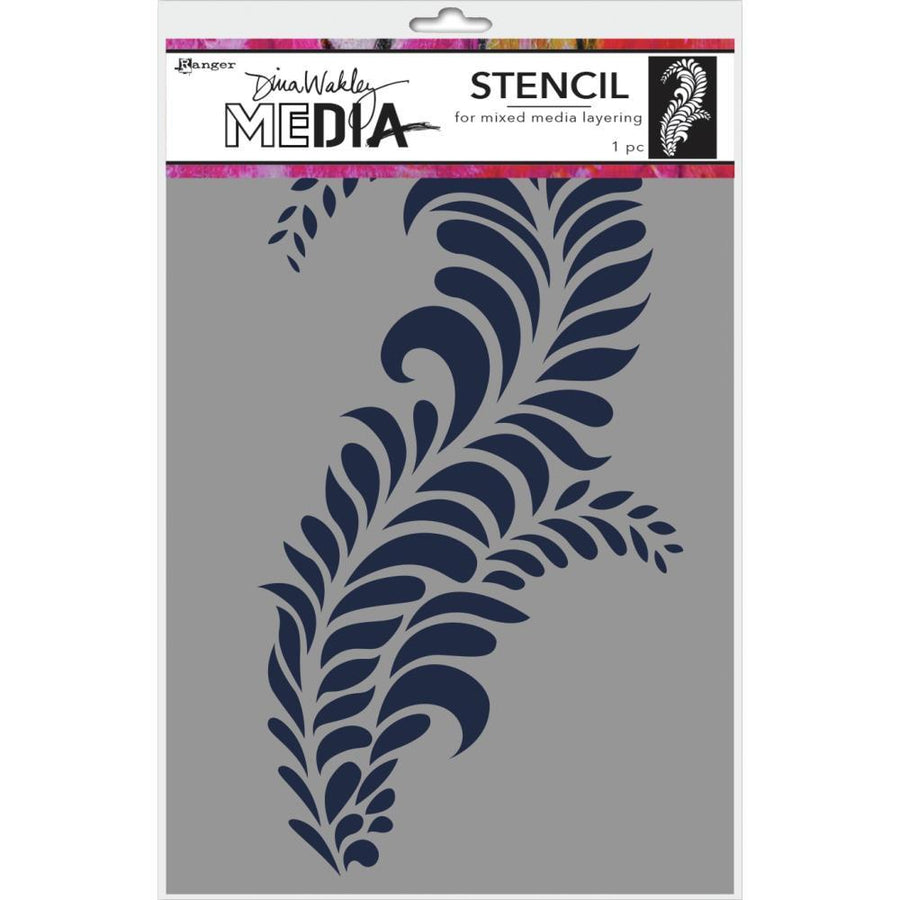 Dina Wakley Media 9"x6" Stencils: Giant Flourish (MDS74564)-Only One Life Creations