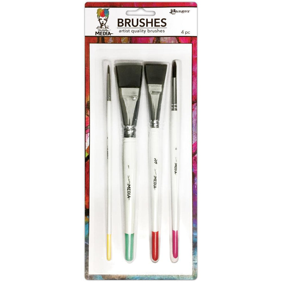Dina Wakley Media Brushes 4/Pkg (MDA55761)-Only One Life Creations