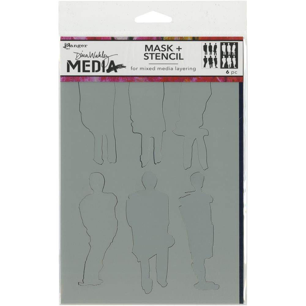 Dina Wakley Media Stencils + Masks 6"X9": Funky Silhouettes (MDS60604)-Only One Life Creations