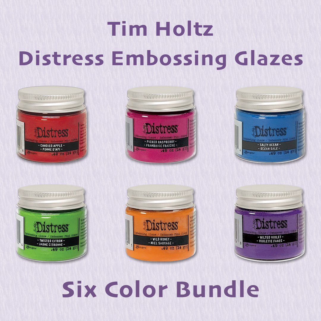 Tim Holtz Distress Embossing Glaze, 6 Color Bundle (February 2022 Release)