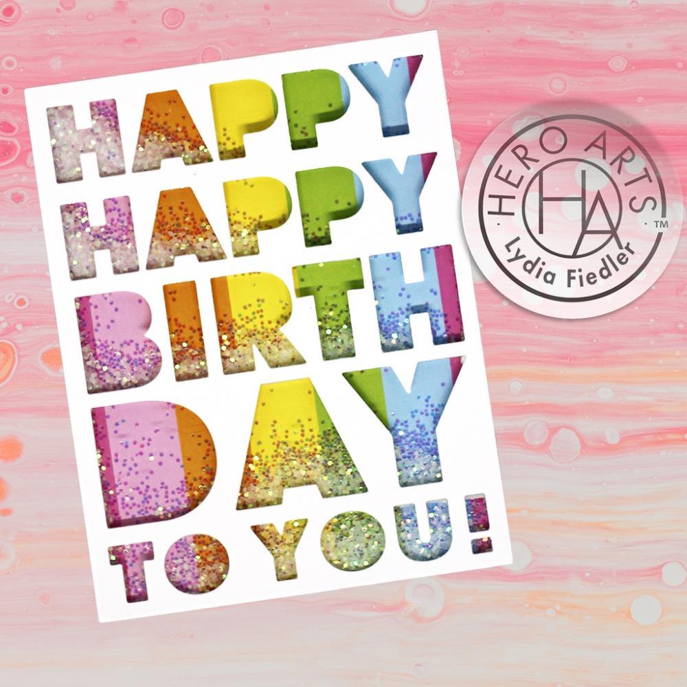 Hero Arts Fancy Dies: Birthday Message Cover Plate (DI842)-Only One Life Creations