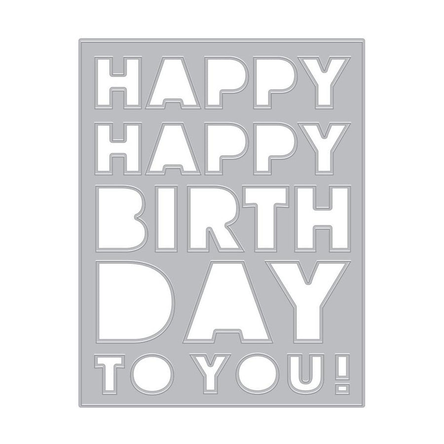 Hero Arts Fancy Dies: Birthday Message Cover Plate (DI842)-Only One Life Creations