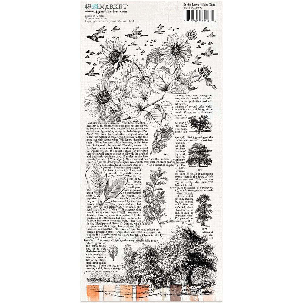 49 and Market Vintage Artistry In The Leaves 6"x12" Washi Tape (VAL35175)