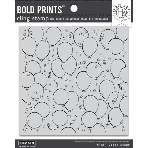 Hero Arts Bold Prints 6"x6" Cling Stamp: Birthday Balloons (HACG851)