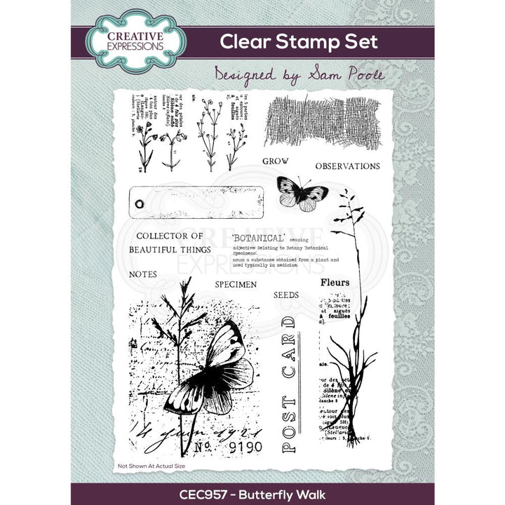 Creative Expressions Clear Stamps: Butterfly Walk, by Sam Poole (CEC957)