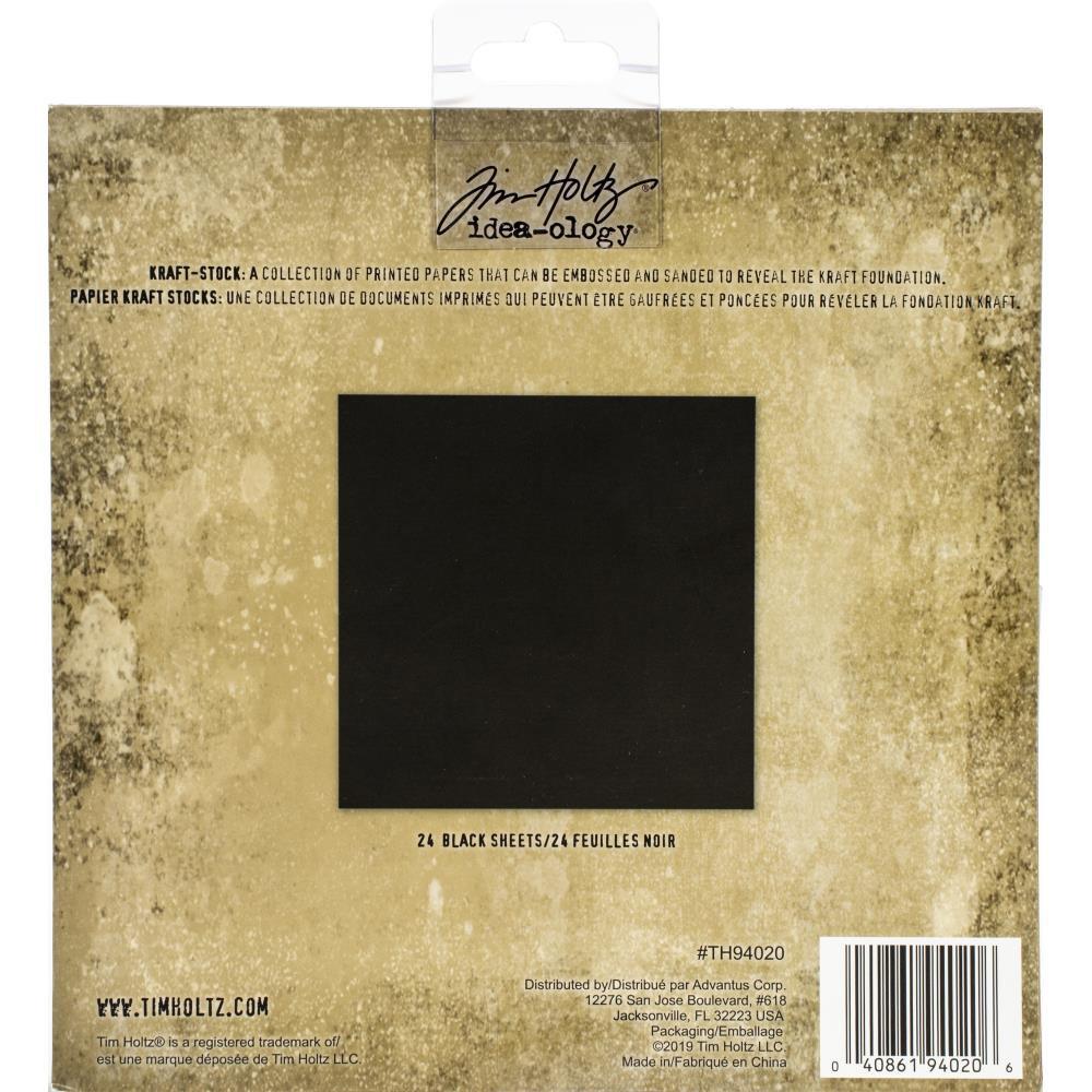 Idea-Ology Kraft Stock Cardstock Pad 8"X8" 24/Pkg: Blackout (TH94020)-Only One Life Creations