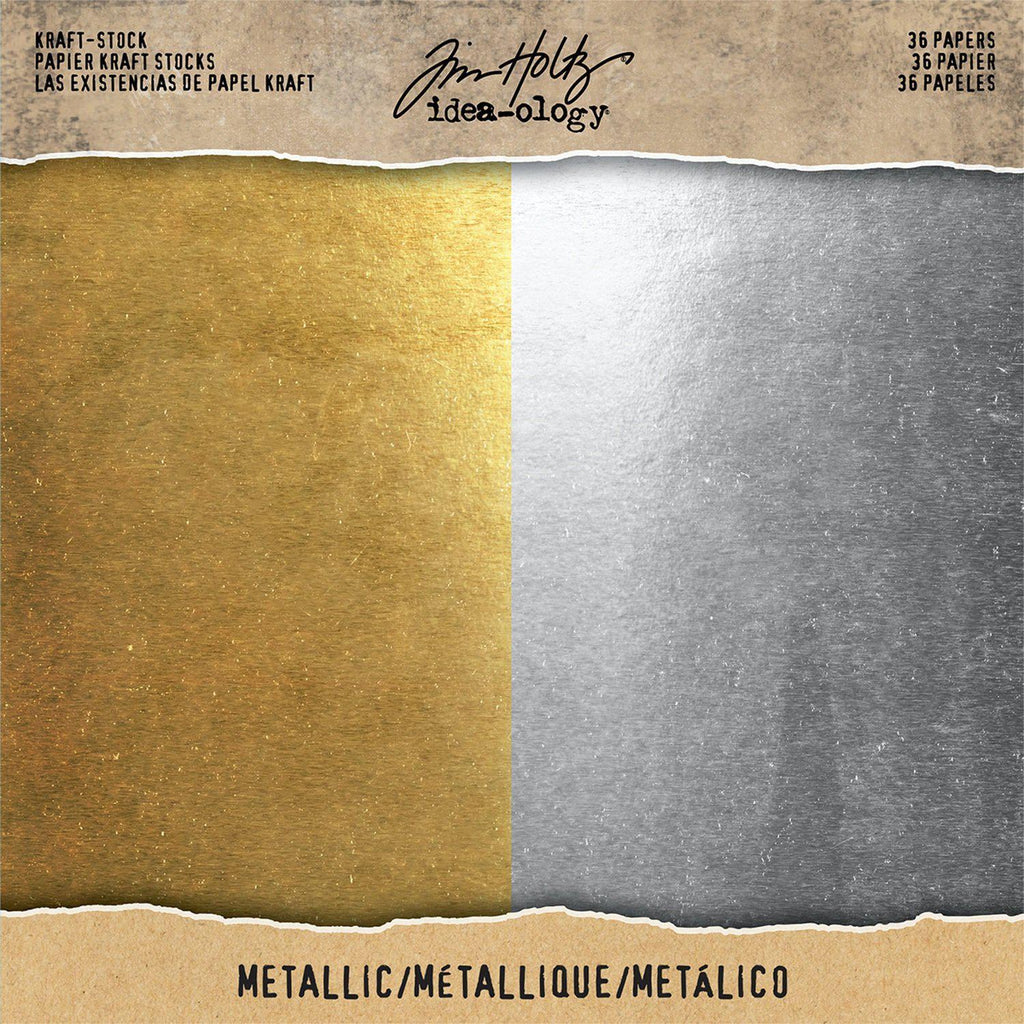 Advantus - Tim Holtz Idea-ology - 8x8 Metallic Kraft-Stock Cardstock (36  sheets)