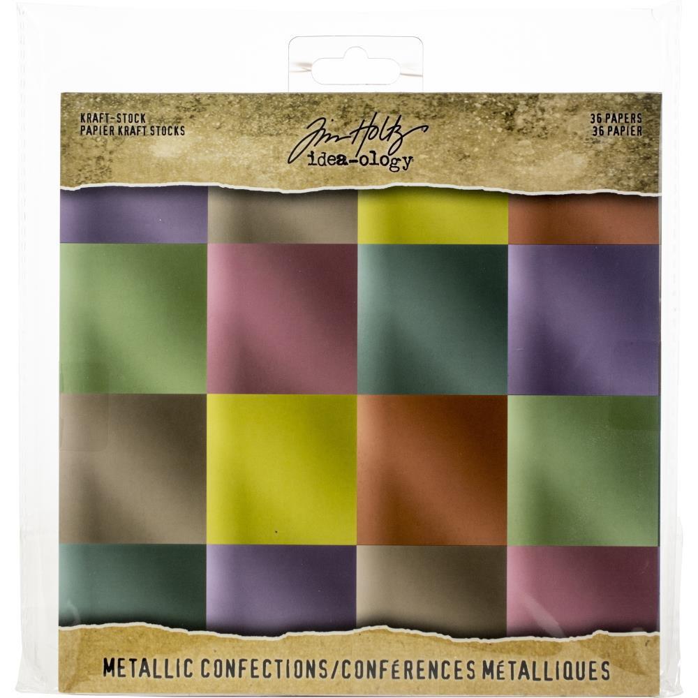 Idea-ology Paper Stash Kraft Metallic Paper Pad 8"X8": Confections, by Tim Holtz (TH93784)-Only One Life Creations