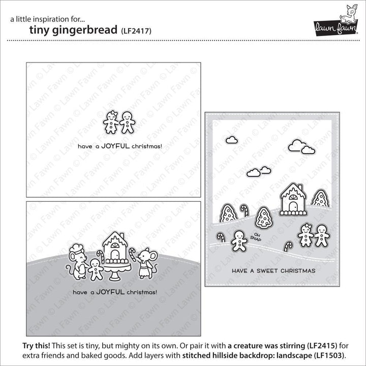 Lawn Fawn 3"x2" Clear Stamps: Tiny Gingerbread (LF2417)-Only One Life Creations