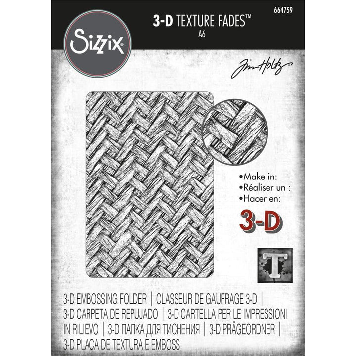 Sizzix 3D Texture Fades Embossing Folder: Intertwined, by Tim Holtz (664759)-Only One Life Creations