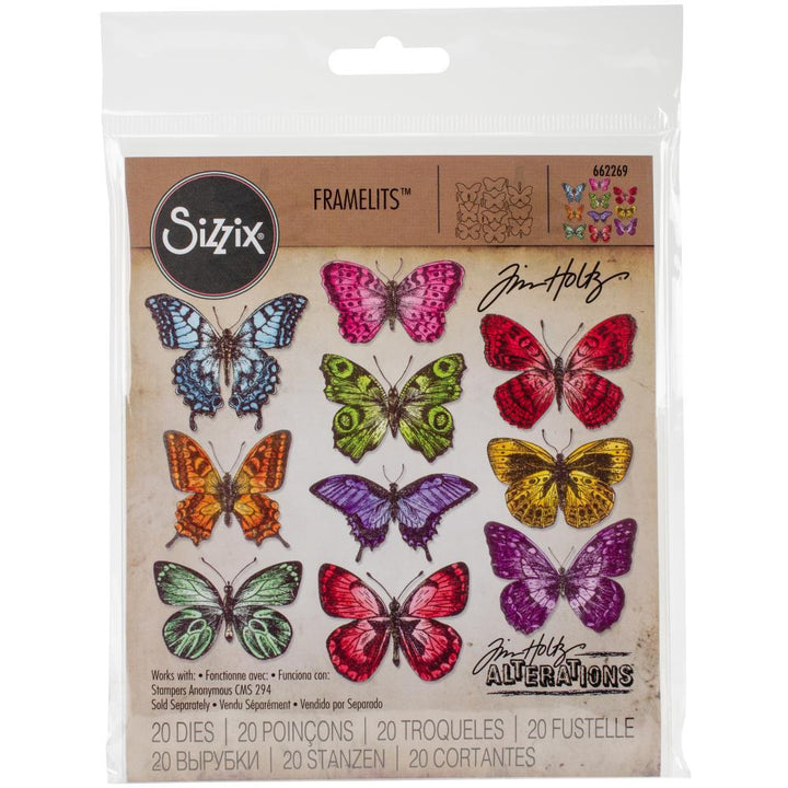 Sizzix Framelits Dies: Flutter By by Tim Holtz (662269)-Only One Life Creations