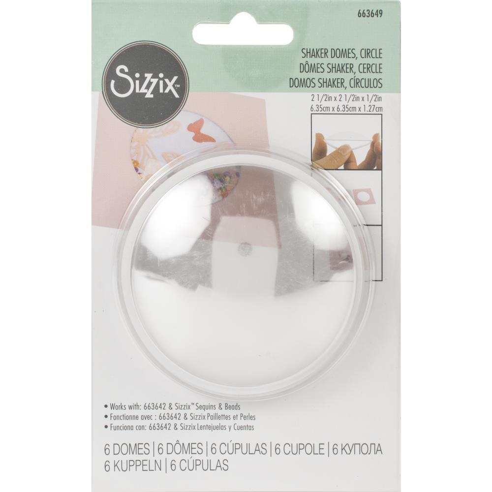 Sizzix Making Essentials Shaker Domes: Circles 2.5", 6/pkg (SIZSD663649)-Only One Life Creations