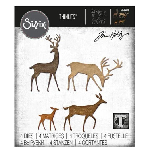 Sizzix Thinlits Dies By Tim Holtz: Darling Deer (664968)-Only One Life Creations