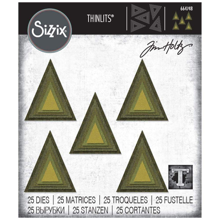 Sizzix Thinlits Dies: Stacked Tiles Triangles, by Tim Holtz (664748)-Only One Life Creations