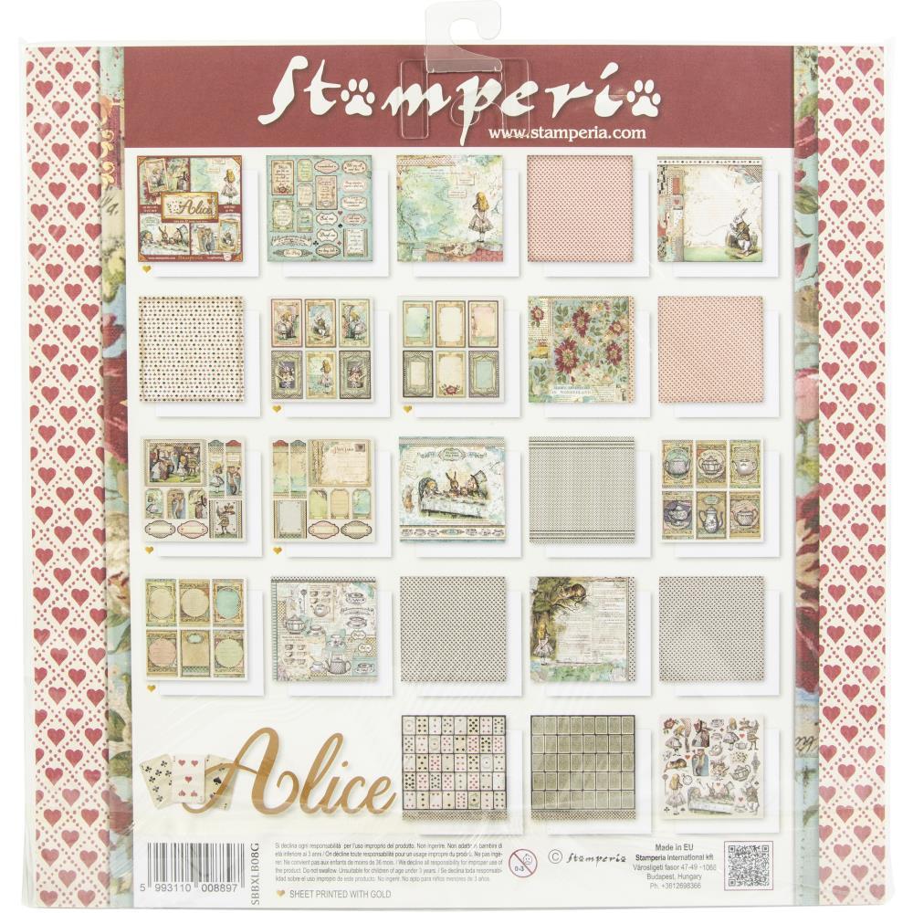 Stamperia Alice 12"x12" Single Sided Paper Pad (SBBXLB08)-Only One Life Creations