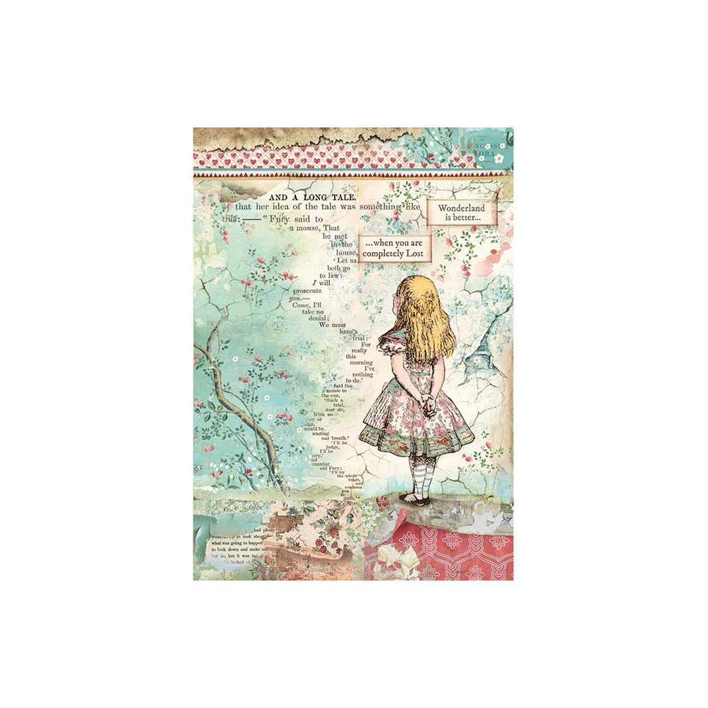 Stamperia Alice Rice Paper Sheet (DFSA4349)-Only One Life Creations