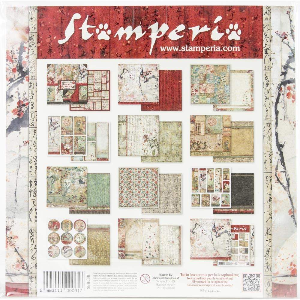 Stamperia Double-Sided Paper Pad 12"X12" 10/Pkg: Oriental Garden (SBBL58)-Only One Life Creations