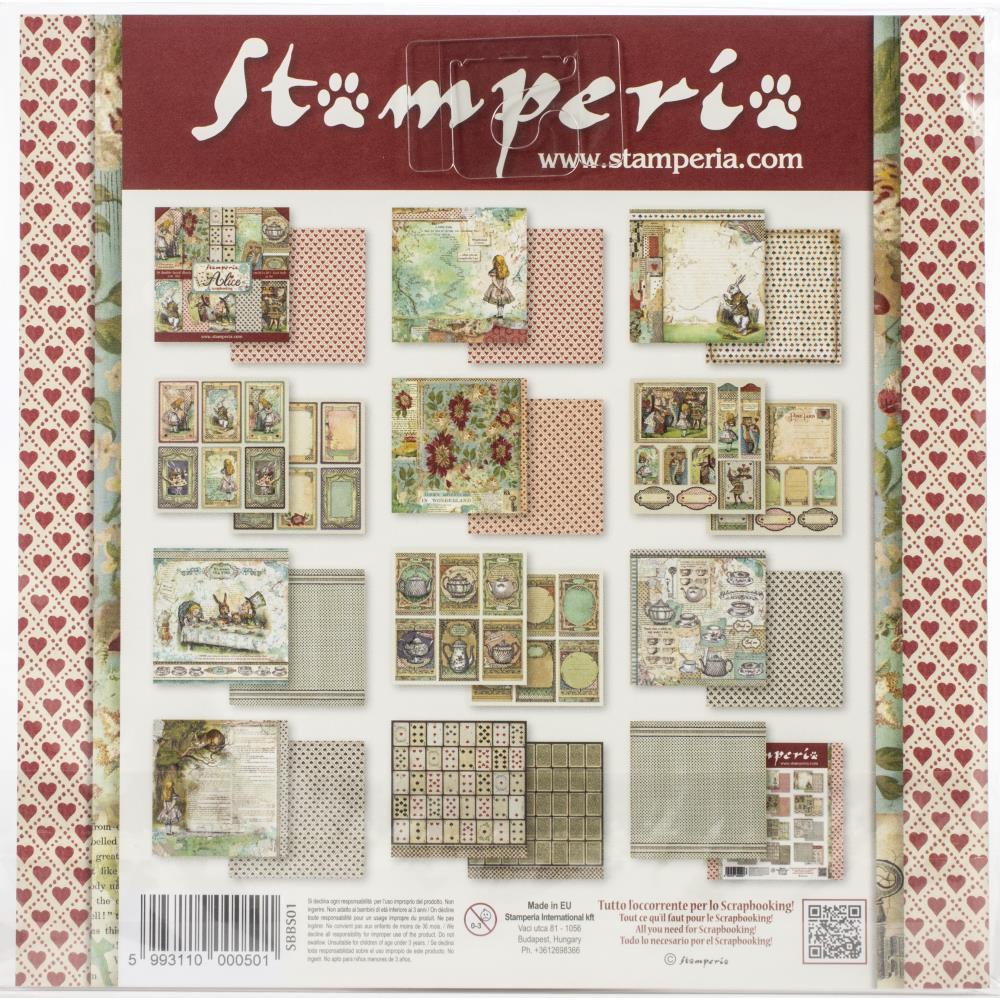Stamperia Double-Sided Paper Pad 8"X8" 10/Pkg: Alice (SBBS01)-Only One Life Creations