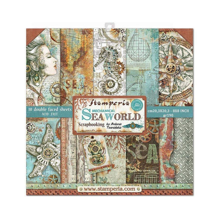Stamperia Double-Sided Paper Pad 8"X8" 10/Pkg: Sea World (SBBS13)-Only One Life Creations