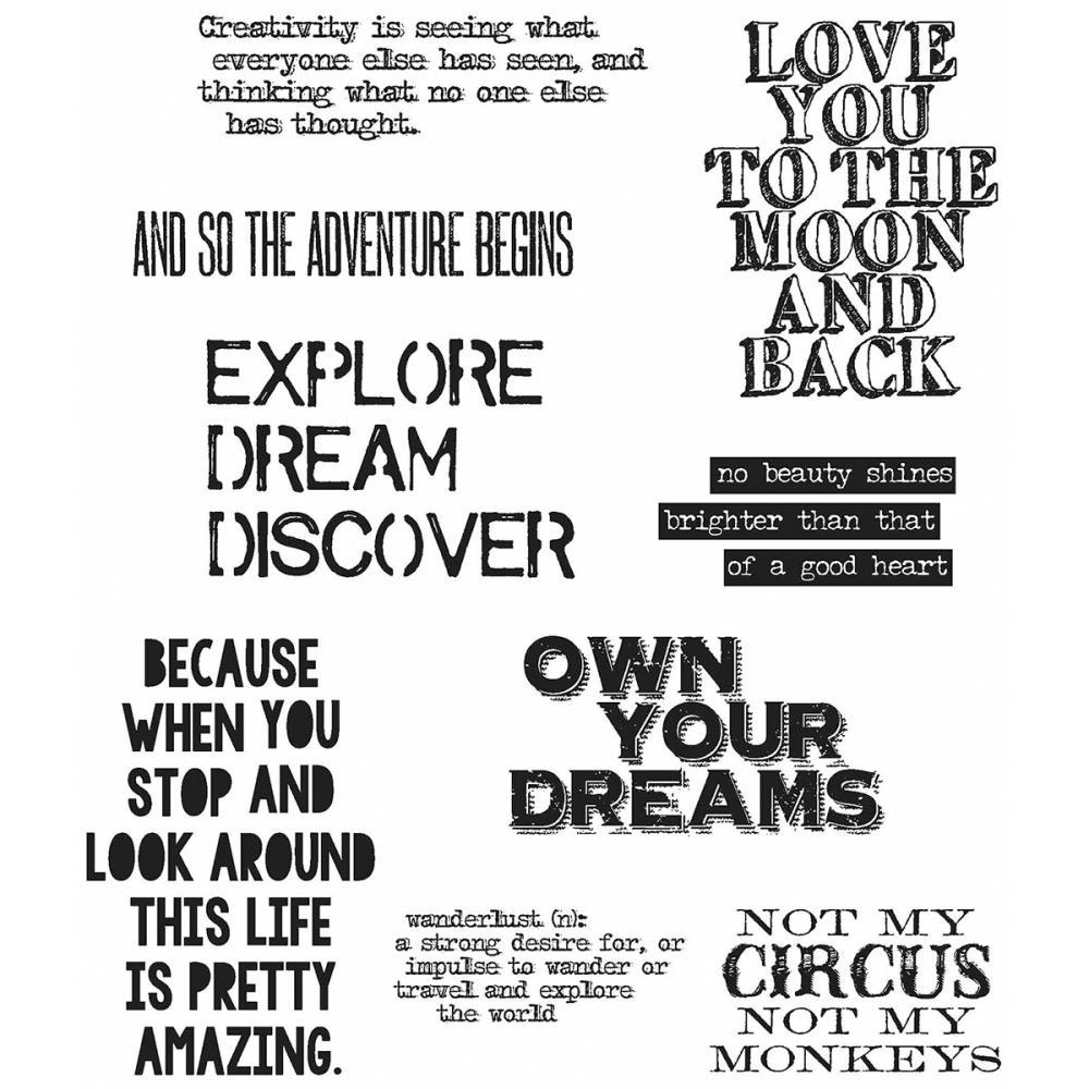 Tim Holtz 7"x8.5" Cling Stamps: Life Quotes (CMS227)-Only One Life Creations