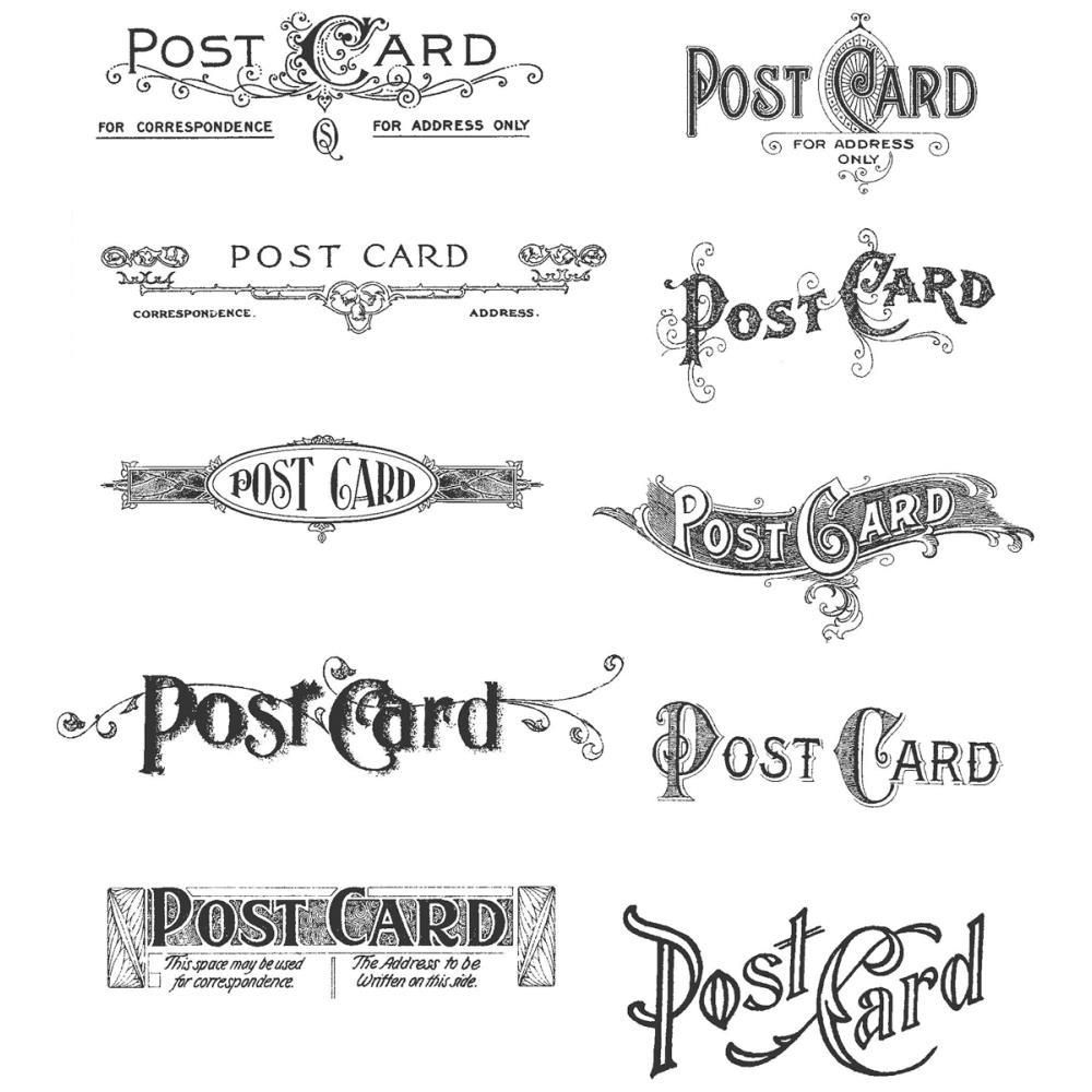 Tim Holtz 7"x8.5" Cling Stamps: Post Cards (CMS099)-Only One Life Creations