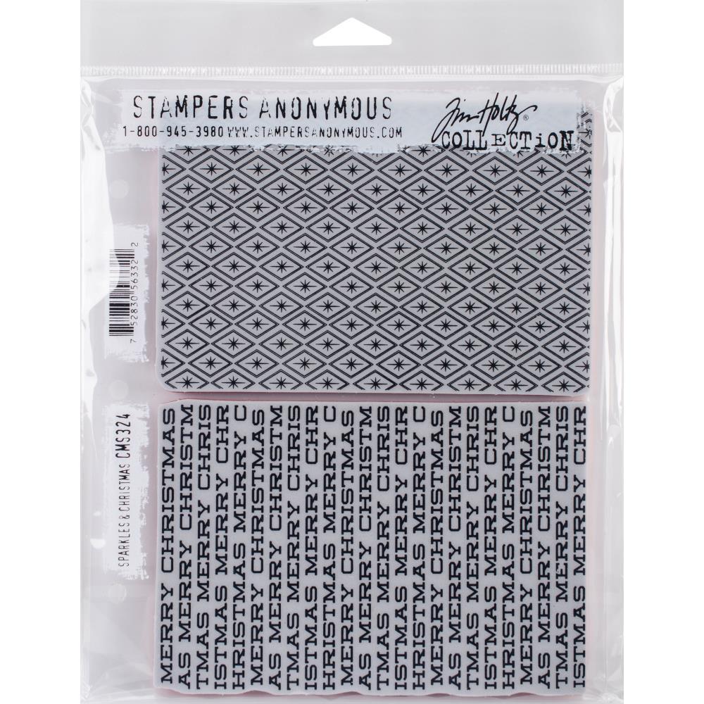 Tim Holtz 7"x8.5" Cling Stamps: Sparkles and Christmas (CMS324)-Only One Life Creations