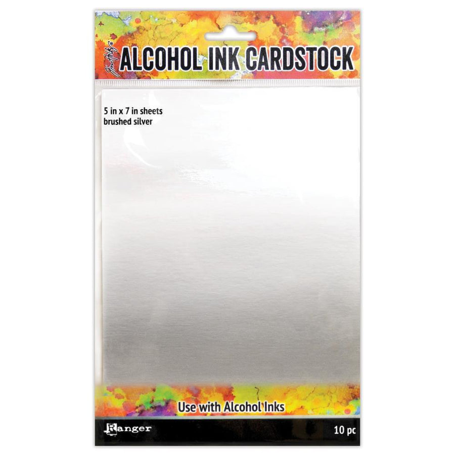 Tim Holtz Alcohol Ink Cardstock: Brushed Silver (TAC65494)-Only One Life Creations