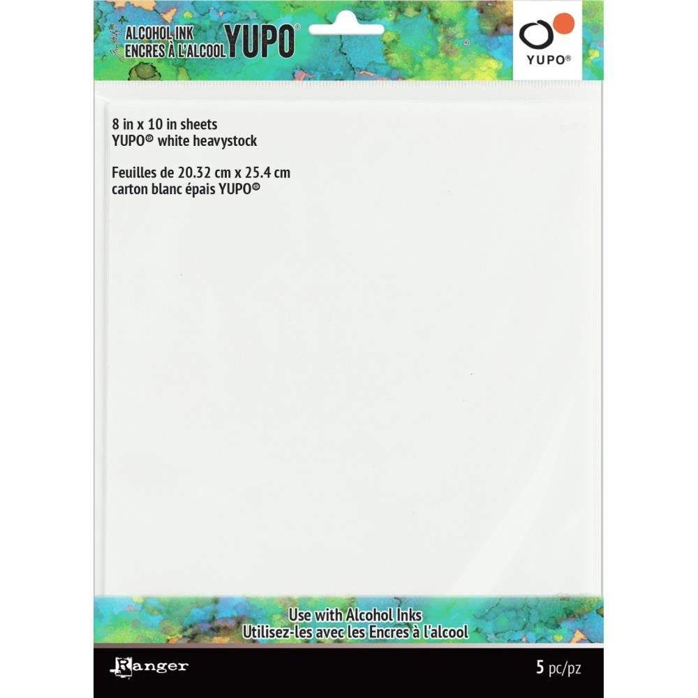 Tim Holtz Alcohol Ink White Yupo Paper: Heavystock, 8"x10", 5/Pkg (TAC69744)-Only One Life Creations