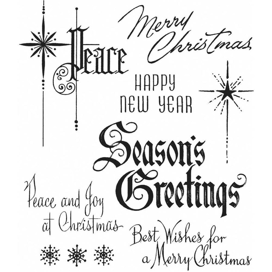 Tim Holtz Cling Stamps 7"X8.5": Christmastime #2, by Stampers Anonymous (CMS389)-Only One Life Creations