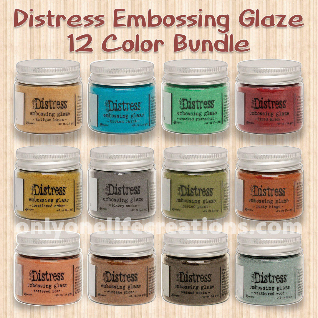 Tim Holtz Distress Embossing Glaze, 12 Color Bundle (January 2020)-Only One Life Creations