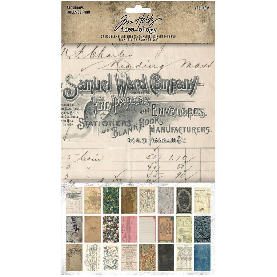 Tim Holtz Idea-Ology 6"x10" Backdrops Double-Sided Cardstock: Volume #1 (TH94117)-Only One Life Creations