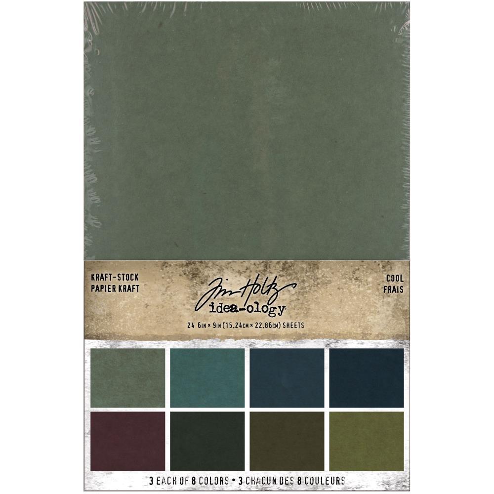 Tim Holtz Idea-Ology 6"x9" Kraft-Stock Stack Cardstock Pad: Cool (TH94110)-Only One Life Creations