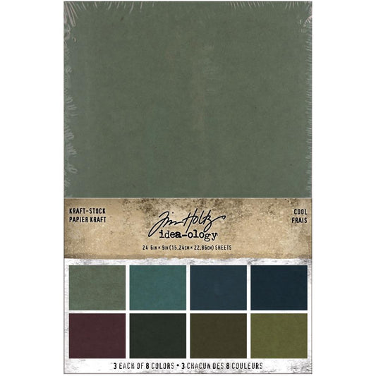 Tim Holtz Idea-Ology 6"x9" Kraft-Stock Stack Cardstock Pad: Cool (TH94110)-Only One Life Creations