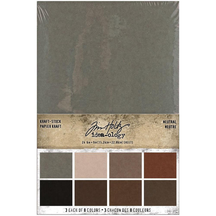 Tim Holtz Idea-Ology 6"x9" Kraft-Stock Stack Cardstock Pad: Neutral (TH94111)-Only One Life Creations