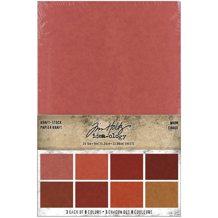 Tim Holtz Idea-Ology 6"x9" Kraft-Stock Stack Cardstock Pad: Warm (TH94112)-Only One Life Creations