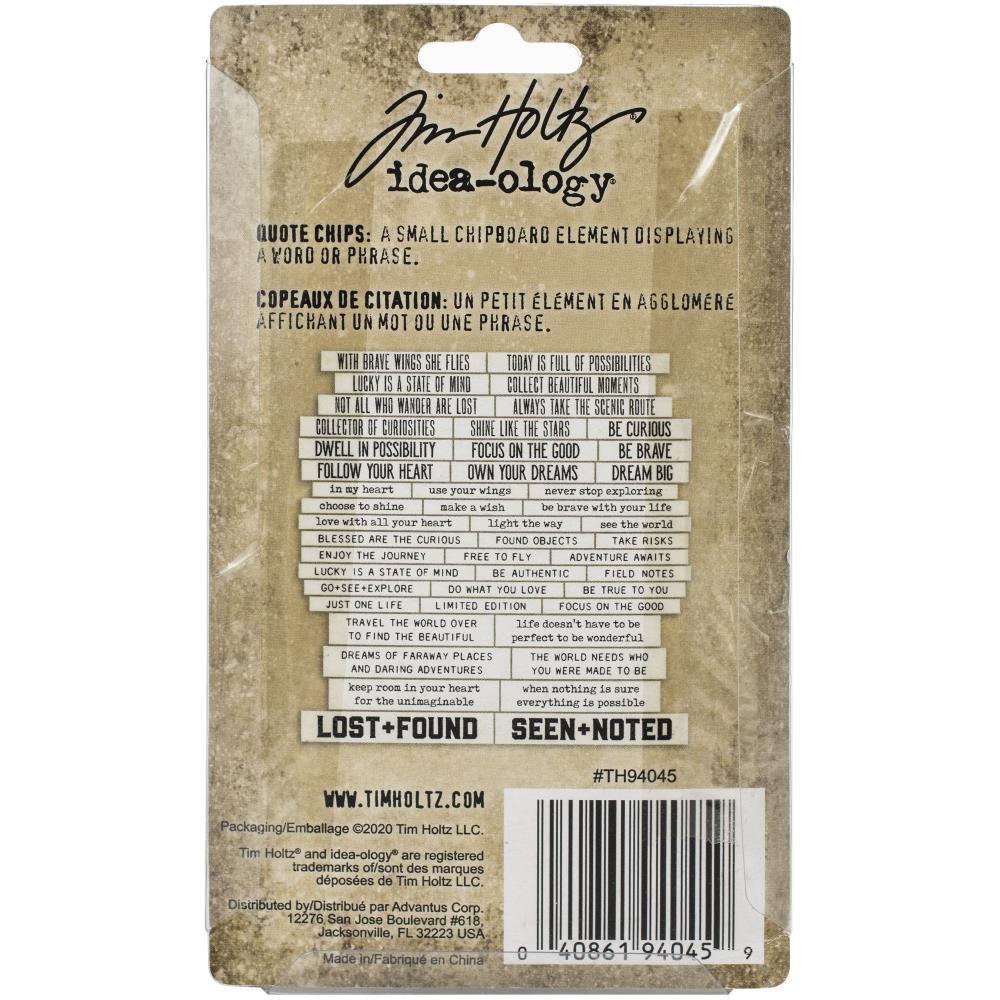Tim Holtz Idea-Ology Chipboard Quote Chips 47/Pkg: Theories (TH94045)-Only One Life Creations
