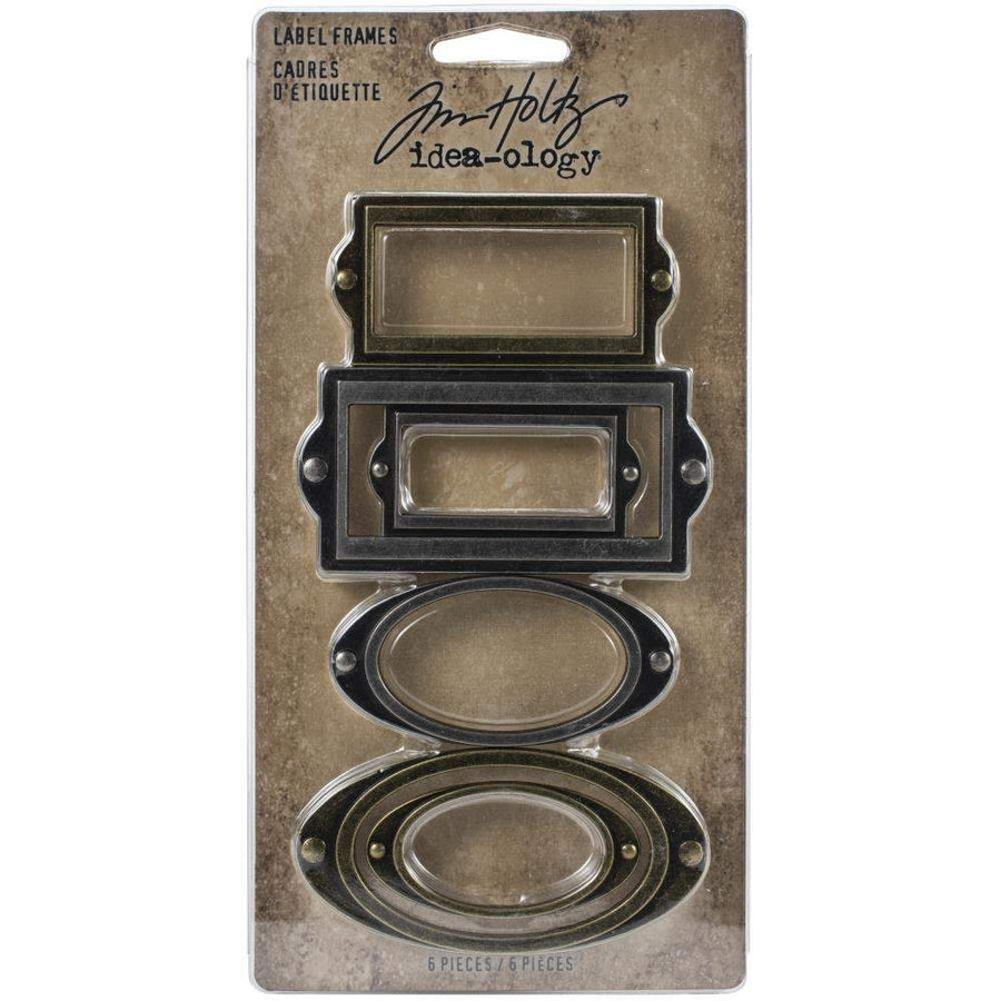 Tim Holtz Idea-Ology Metal Adornments 6/Pkg: Label Frames (TH94052)-Only One Life Creations