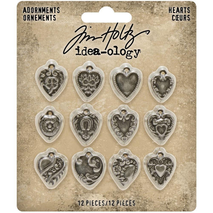 Tim Holtz Idea-Ology Metal Adornments: Hearts (TH94130)-Only One Life Creations
