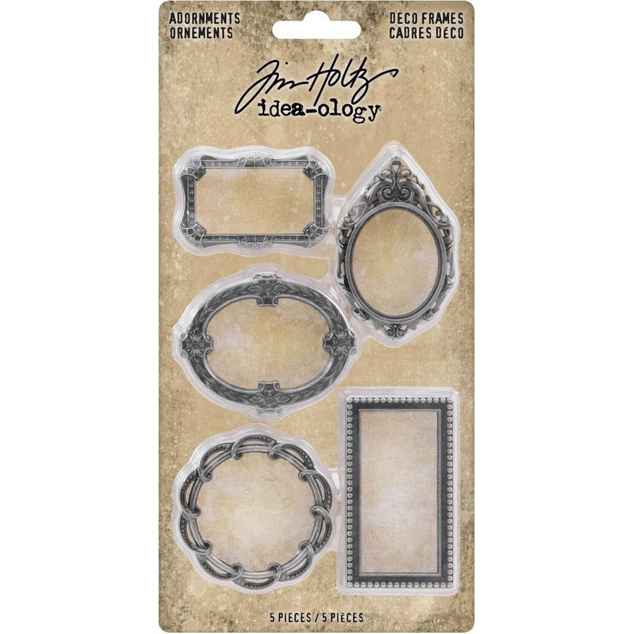 Tim Holtz Idea-Ology Metal Deco Frames Adornments, 5/Pkg (TH93792)-Only One Life Creations