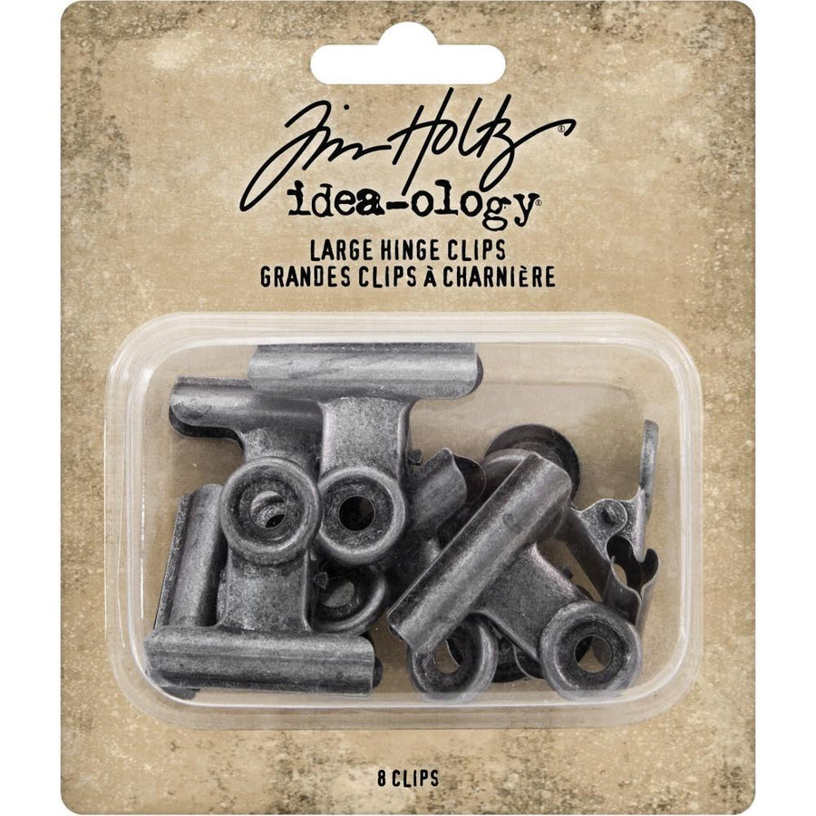 Tim Holtz Idea-ology: Metal Hinge Clip Large 8/Pkg (TH93787)-Only One Life Creations