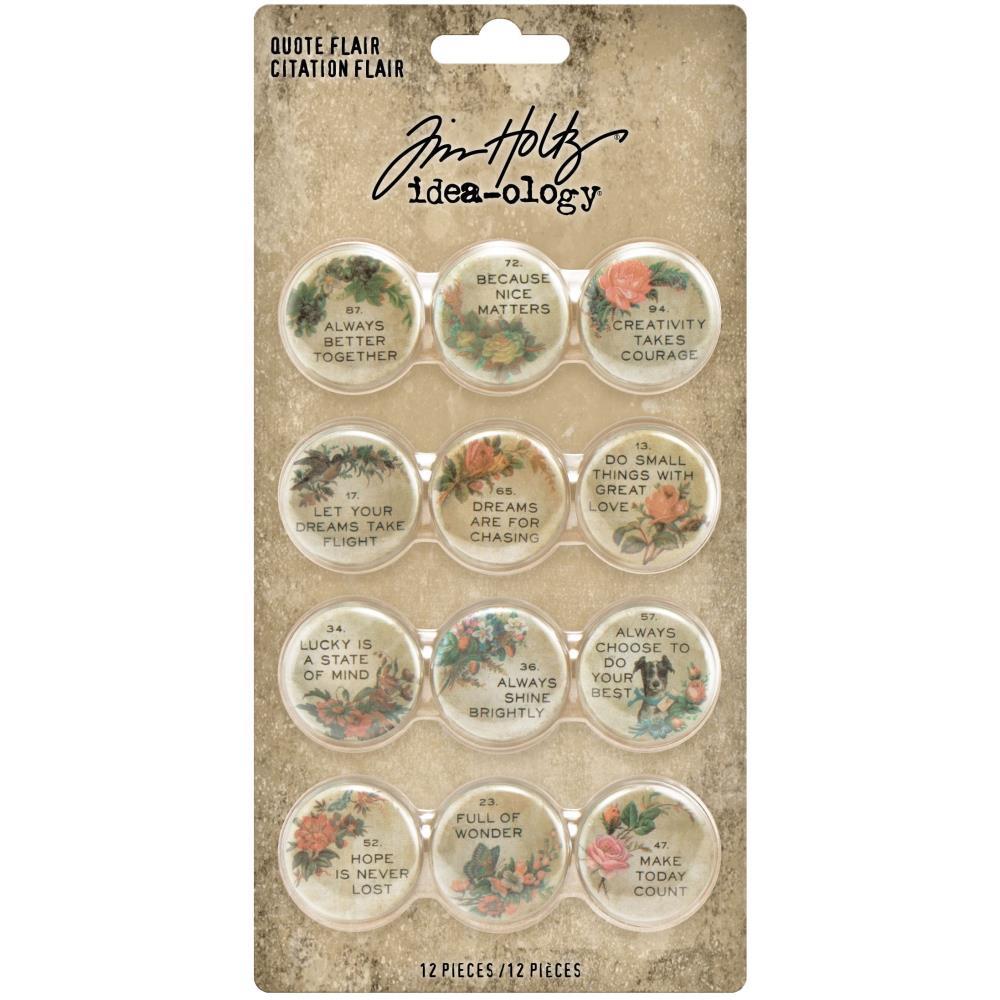 Tim Holtz Idea-Ology Quote Flair Buttons (TH94116)-Only One Life Creations