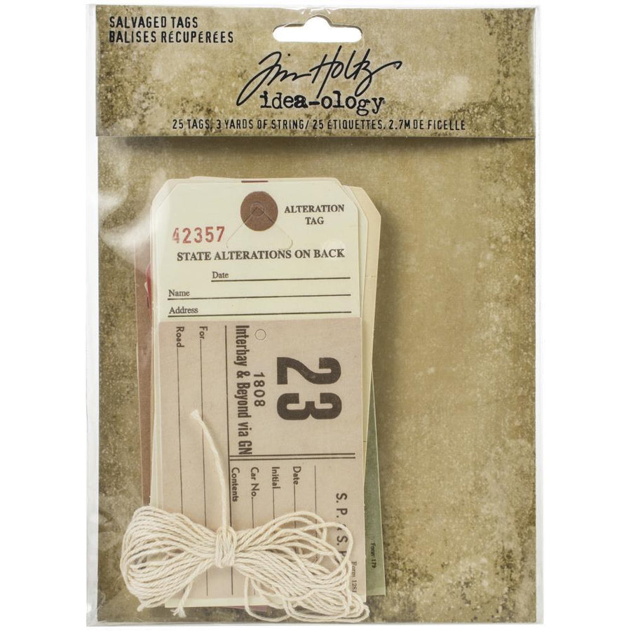 Tim Holtz Idea-Ology: Salvaged Tags 25/Pkg (TH94048)-Only One Life Creations
