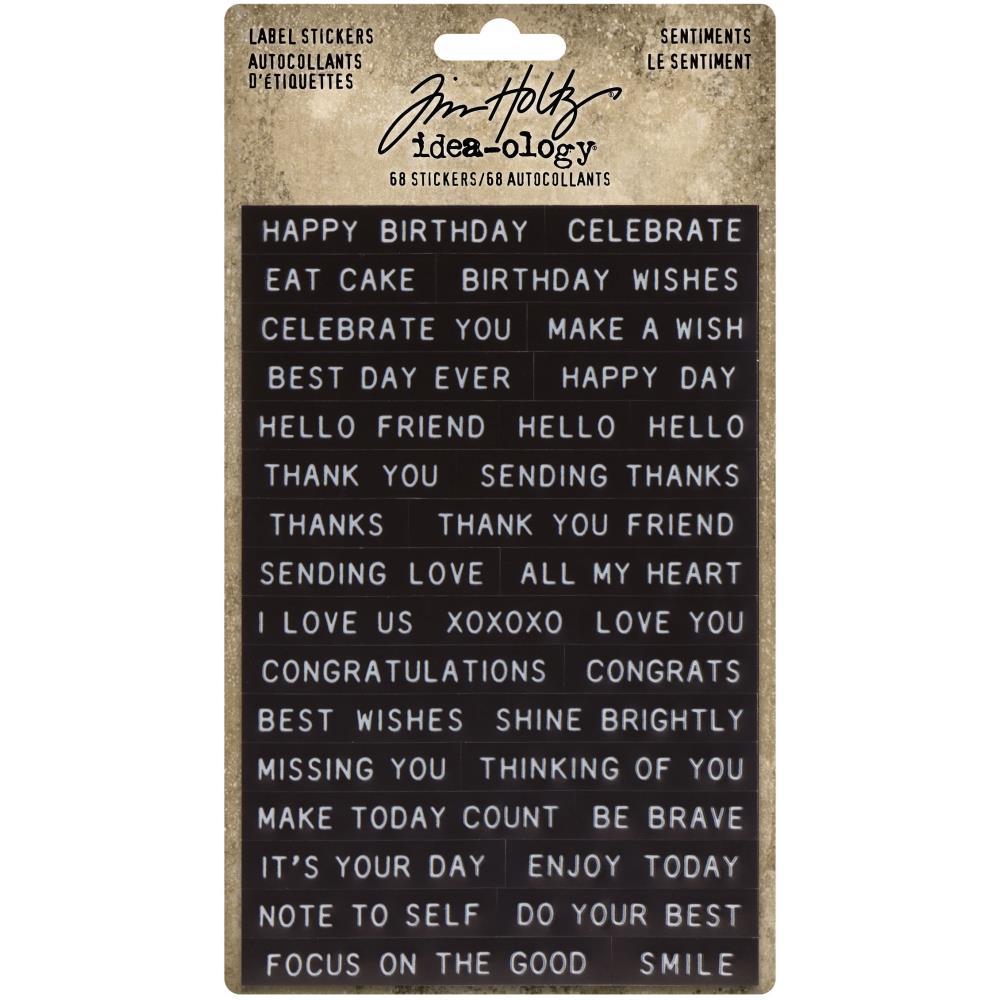 Tim Holtz Idea-Ology Sentiments Label Stickers (TH94121)-Only One Life Creations