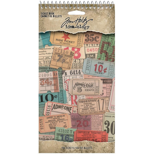 Tim Holtz Idea-Ology Stickers 335/Pkg: Ticket Book (TH94036)-Only One Life Creations