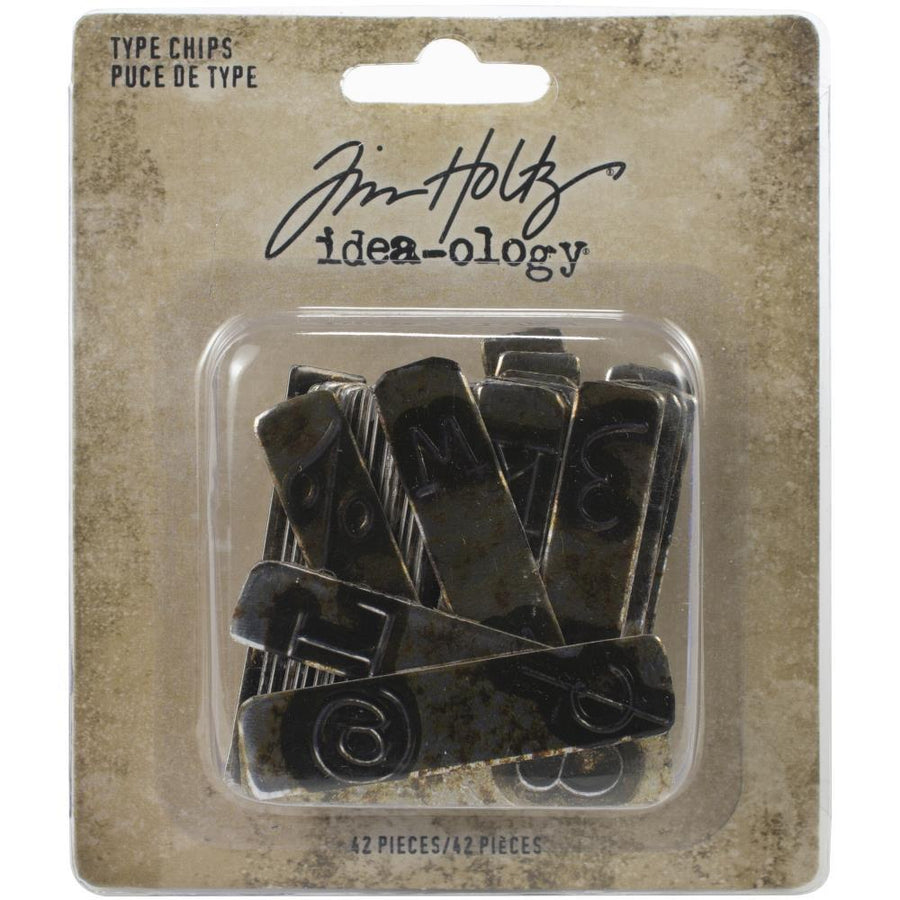 Tim Holtz Idea-ology Type Chips 42/Pkg (TH94031)-Only One Life Creations