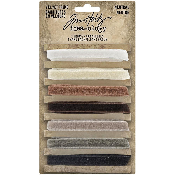 Tim Holtz Idea-Ology Velvet Trims: Neutral (TH94114)-Only One Life Creations