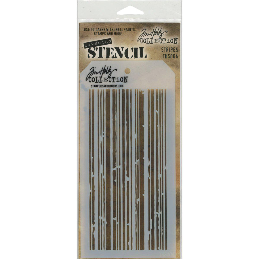 Tim Holtz Layering Stencil: Stripes, by Stampers Anonymous (THS004)-Only One Life Creations
